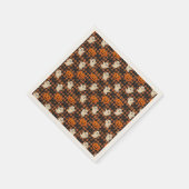 Niedlich, Gingham-halloween-Geist-Kürbisbäume Serviette (Ecke)