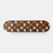 Niedlich, Gingham-halloween-Geist-Kürbisbäume Skateboard (Horizontal)