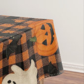 Niedlich, Gingham-halloween-Geist-Kürbisbäume Tischdecke (Beispiel)