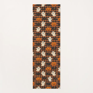 Niedlich, Gingham-halloween-Geist-Kürbisbäume Yogamatte