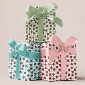 Niedlich Gingham Handzeichnung Ladybug Pattern Kid Geschenkpapier Set