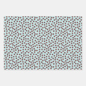 Niedlich Gingham Handzeichnung Ladybug Pattern Kid Geschenkpapier Set (Vorderseite)