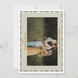 Niedlich Gingham Kariert Custom Foto Christmas Car Feiertagskarte