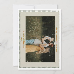 Niedlich Gingham Kariert Custom Foto Christmas Car Feiertagskarte