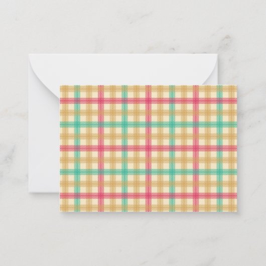 Niedlich Gingham Karo Pattern Danke Kinderzimmer Mitteilungskarte (Rückseite)