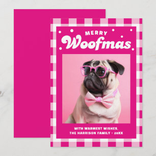 Niedlich Gingham Pattern Merry Woofmas Feiertagskarte
