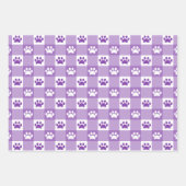 Niedlich Gingham Paw Print Pattern Pink Aquamarin Geschenkpapier Set (Vorderseite 3)