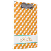Niedlich Gingham Personalisiert Clipboard Klemmbrett (Rechts)