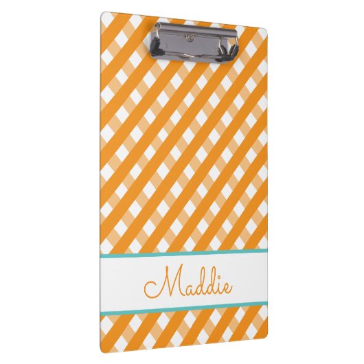 Niedlich Gingham Personalisiert Clipboard Klemmbrett (Rechts)