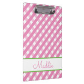 Niedlich Gingham Personalisiert Clipboard Klemmbrett (Rechts)