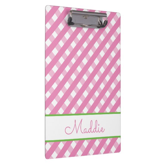 Niedlich Gingham Personalisiert Clipboard Klemmbrett (Rechts)