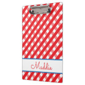 Niedlich Gingham Personalisiert Clipboard Klemmbrett (Links)