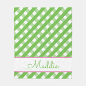 Niedlich Gingham Personalisiert Fleece Blanket (Vorderseite)