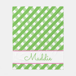 Niedlich Gingham Personalisiert Fleece Blanket