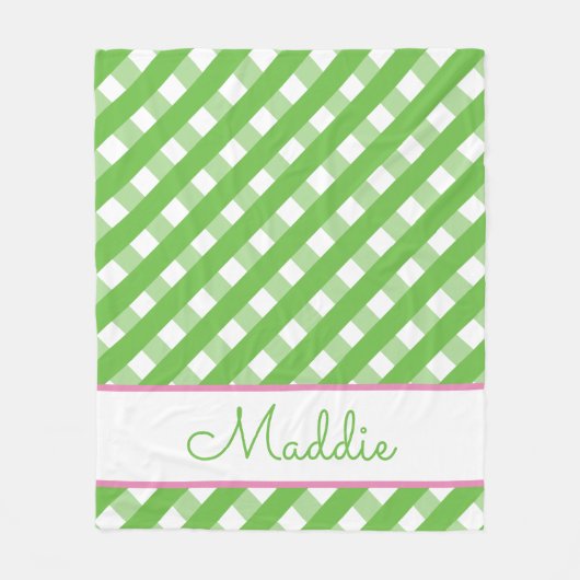Niedlich Gingham Personalisiert Fleece Blanket (Vorderseite)