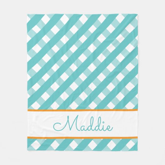 Niedlich Gingham Personalisiert Fleece Blanket (Vorderseite)