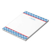 Niedlich Gingham Personalisiert Notepad Notizblock (Rotiert)