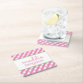 Niedlich Gingham Personalisiert Paper Untersetzer (Vor Ort)