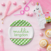 Niedlich Gingham Personalisiert Party Teller (Party)