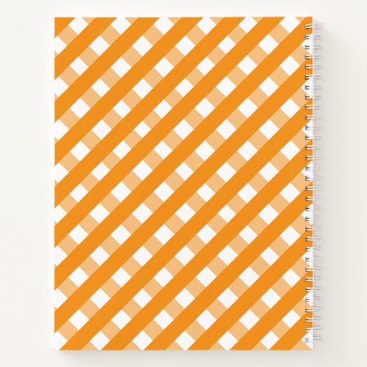 Niedlich Gingham Personalisiert Spiral Notebook Notizblock (Rückseite)