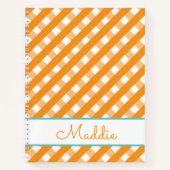 Niedlich Gingham Personalisiert Spiral Notebook Notizblock (Vorderseite)