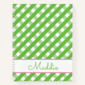 Niedlich Gingham Personalisiert Spiral Notebook Notizblock (Vorderseite)