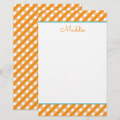 Niedlich Gingham Personalisiert Stationery (Vorne/Hinten)