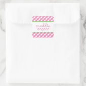 Niedlich Gingham Personalisiert Stickers (Tasche)