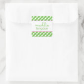 Niedlich Gingham Personalisiert Stickers (Tasche)