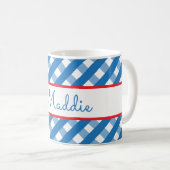 Niedlich Gingham Personalisierte Mug Kaffeetasse (VorderseiteRechts)