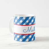 Niedlich Gingham Personalisierte Mug Kaffeetasse (Vorderseite Links)