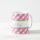 Niedlich Gingham Personalisierte Mug Kaffeetasse (VorderseiteRechts)