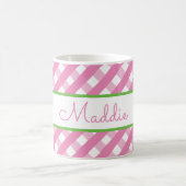Niedlich Gingham Personalisierte Mug Kaffeetasse (Mittel)