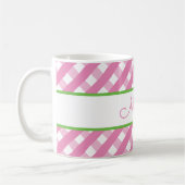 Niedlich Gingham Personalisierte Mug Kaffeetasse (Links)