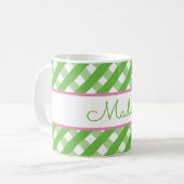 Niedlich Gingham Personalisierte Mug Kaffeetasse (Vorderseite Links)