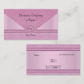 Niedlich Gingham Pink White Karo Button Visitenkarte (Vorne/Hinten)