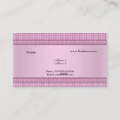Niedlich Gingham Pink White Karo Button Visitenkarte (Rückseite)