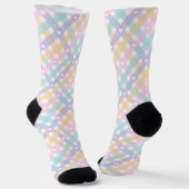 Niedlich Gingham Plaid Hearts Socken (Gewinkelt)