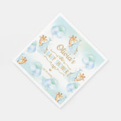 Niedlich Giraffe Boy Baby Dusche Blue Paper Napkin Serviette (Ecke)