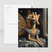 Niedlich Giraffe Fairy Postkarte (Vorne/Hinten)