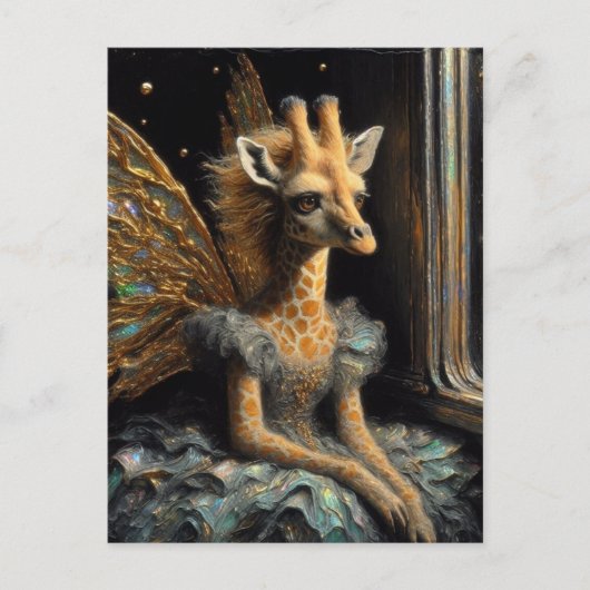 Niedlich Giraffe Fairy Postkarte (Vorderseite)