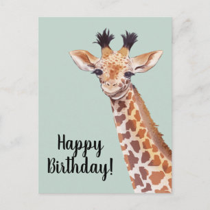 Niedlich Giraffe Happy Birthday Postkarte