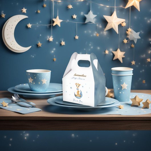 Niedlich Giraffe Watercolor Boy Baby Shower Geschenkschachtel