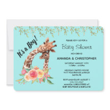 Niedlich Giraffe Watercolor Es ist ein Junge! Baby