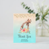 Niedlich Giraffe Watercolor Vielen Dank, dass Sie Postkarte (Stehend Vorderseite)