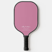 Niedlich Giralrosa Monogramm Name + Kontaktinforma Pickleball Schläger (Vorderseite)