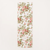 Niedlich Giralrosa Rosen mit Monogramm Yogamatte (Vorderseite)