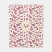 Niedlich Giralrosa Schmetterlingsmuster Fleecedecke (Vorderseite)