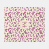 Niedlich Giralrosa Schmetterlingsmuster Fleecedecke (Vorderseite (Horizontal))