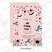 Niedlich Girl 1. Geburtstag Halloween-Party Rosa Einladung